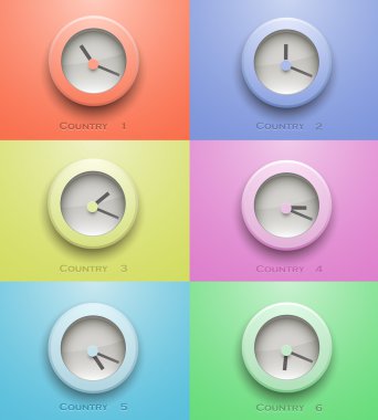 Clock icon button, vector illustration  clipart