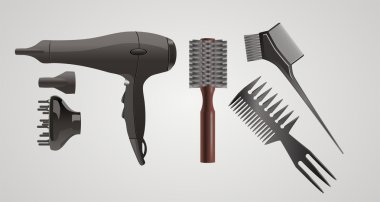 Vector set of accessories for hair. clipart