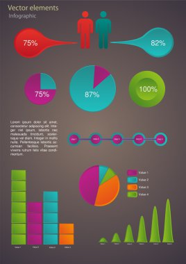 İş Infographic elemanları, vektör çizim 