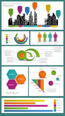 İş Infographic elemanları, vektör çizim 