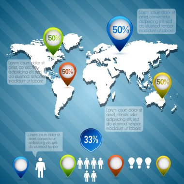 İş Infographic elemanları, vektör çizim 