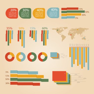 İş Infographic elemanları, vektör çizim 