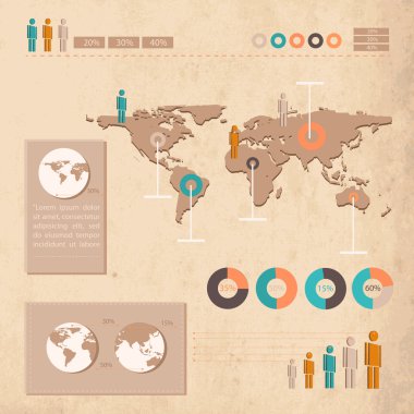 İş Infographic elemanları, vektör çizim 