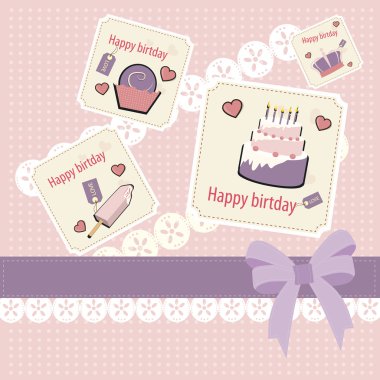 Retro doğum scrapbook ayarla