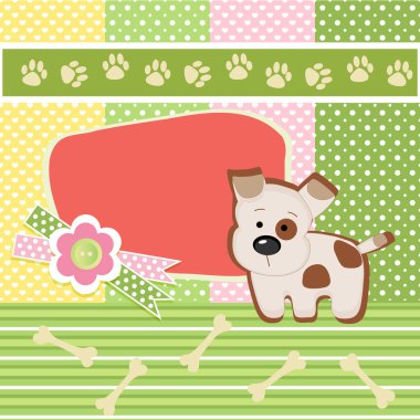 birthday card with dog clipart