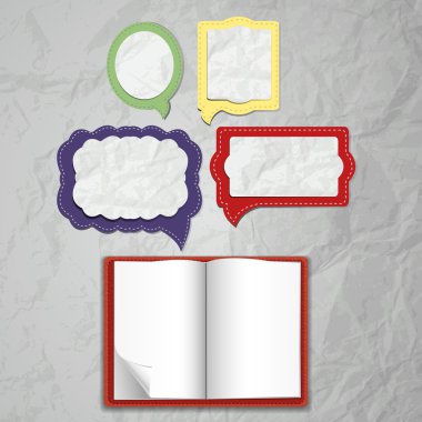 Set of bubble style notepads clipart