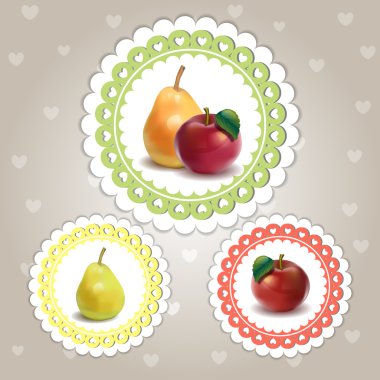 colorful set of fruit clipart