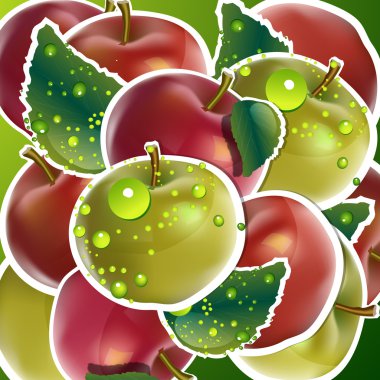 Seamless apple background. Vector clipart