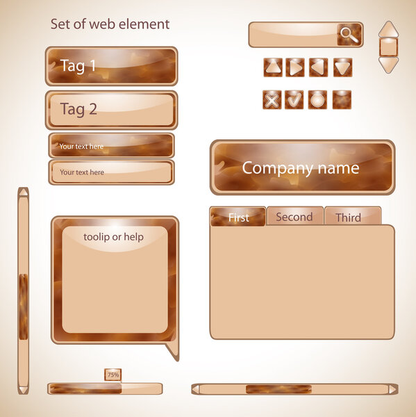 Vector set of web elements.