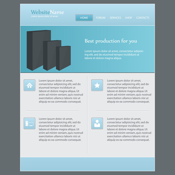 Web site design template, vector.