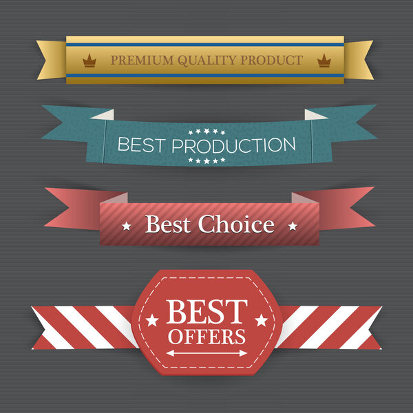 Vector set of retro ribbon.