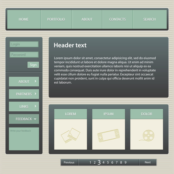шаблон веб-сайта, вектор
.
