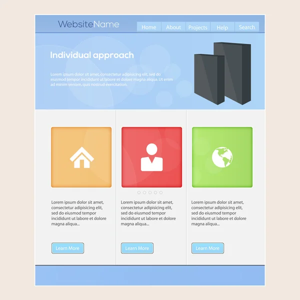 Web Site Design Mall Vektor — Stock vektor