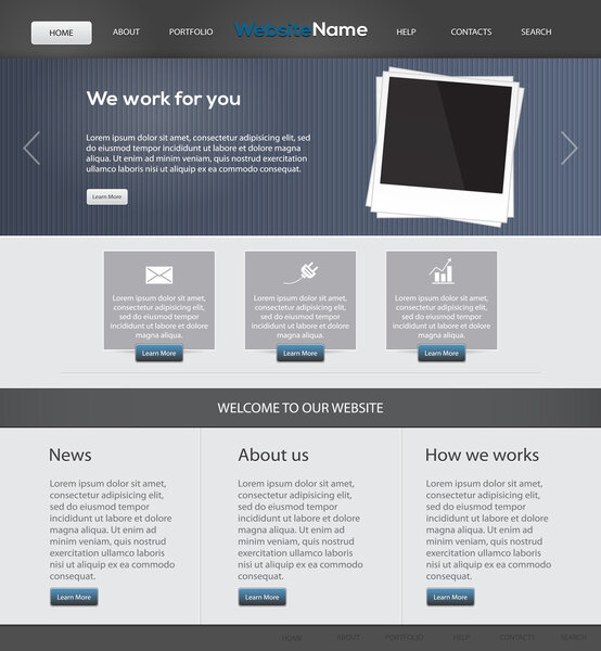 Web site design template, vector.