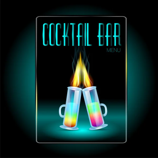 Coctails Menymall Kort Design — Stock vektor