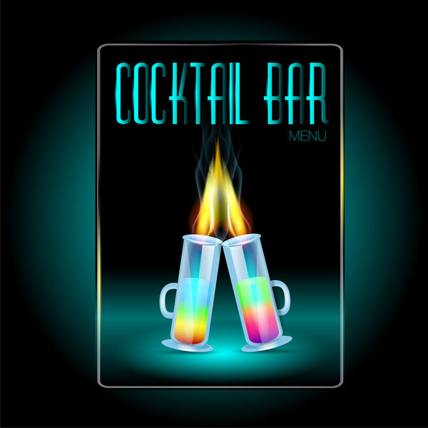 Coctails menu card design template