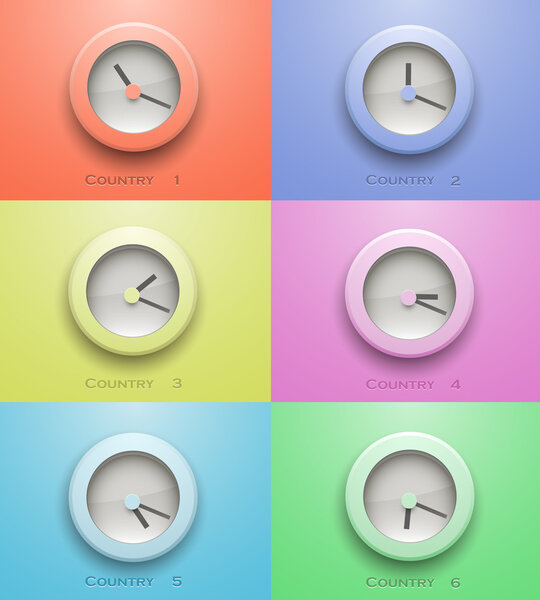 Clock icon button, vector illustration 