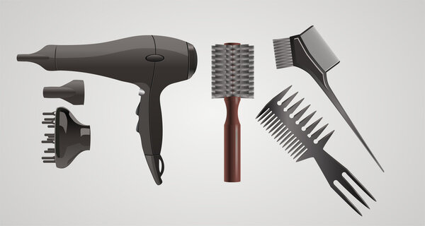 Vector set of accessories for hair.