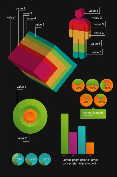 Elementi Infografici Aziendali Illustrazione Vettoriale — Vettoriale Stock