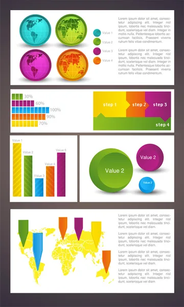 Elementi Infografici Aziendali Illustrazione Vettoriale — Vettoriale Stock