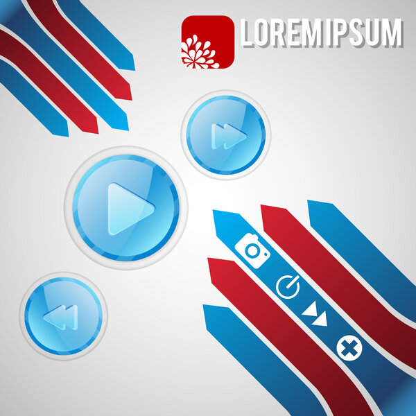 Media player buttons, vector illustration 