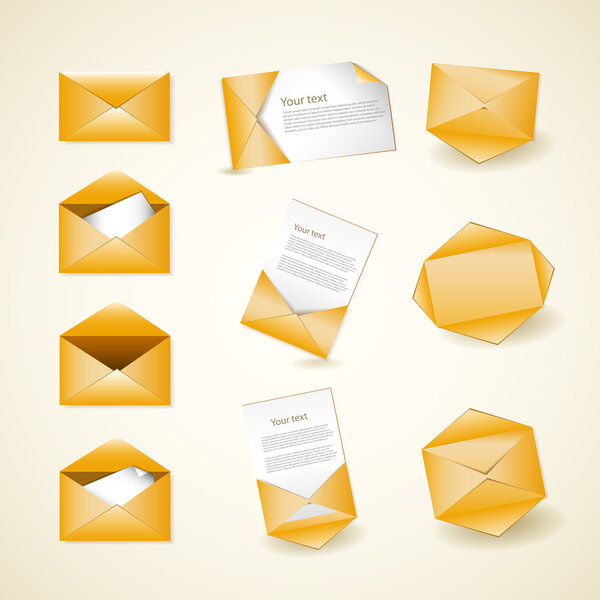 Envelope vector icons, vector illustration 