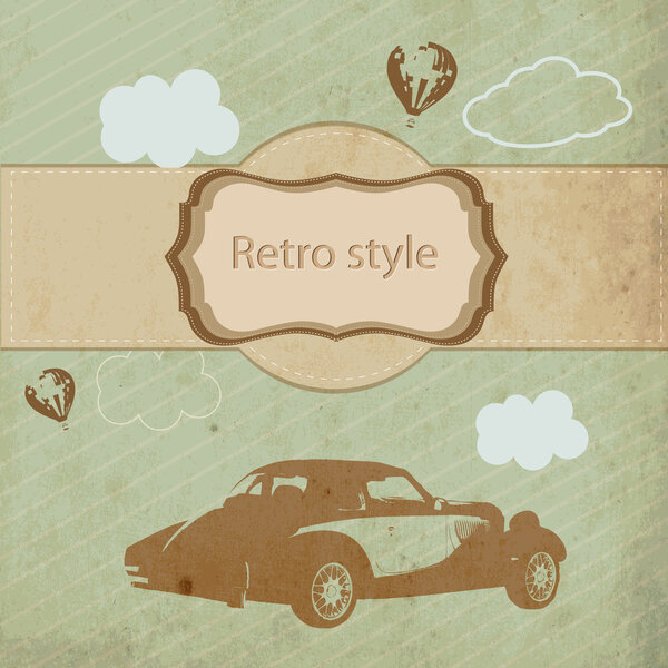 vintage sports car, vector illustration 