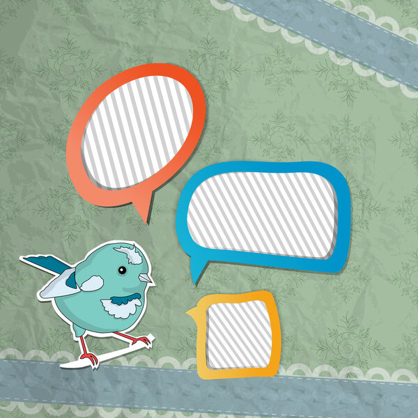 Vector frame with bird