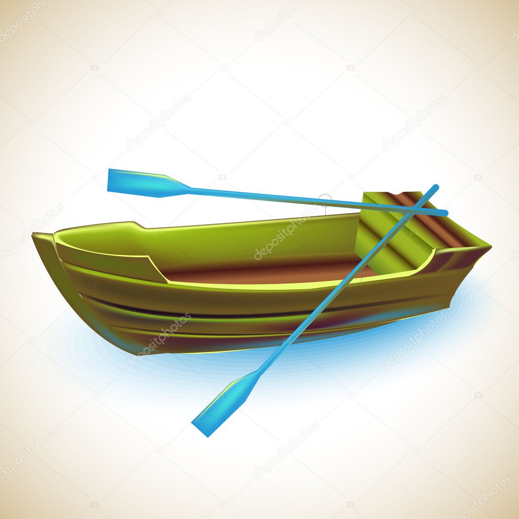 Illustration of a wooden boat.