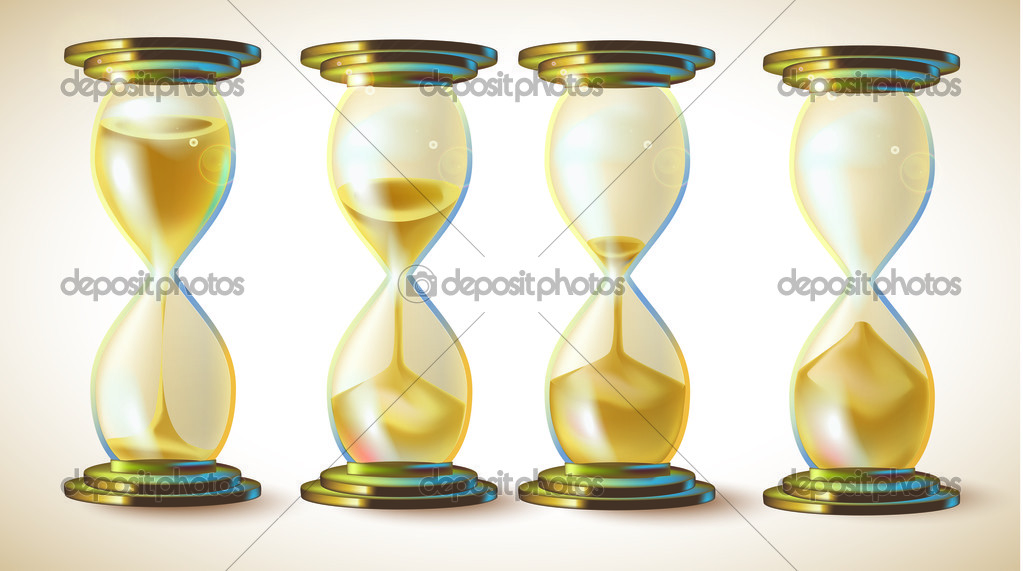 Hourglass signs. Vector set