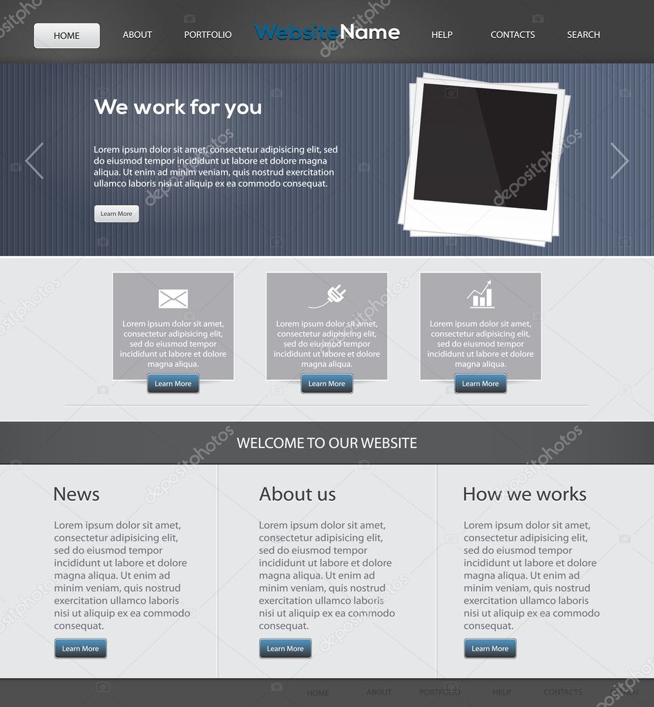 Web site design template, vector.