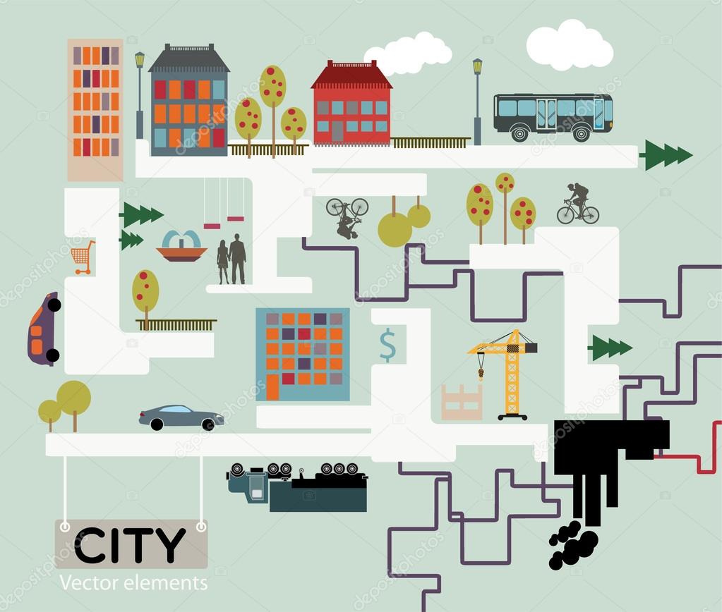 city vector background, info graphic.