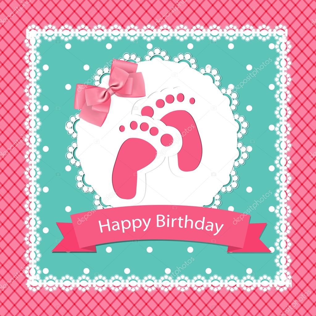 baby arrival card. vector illustration