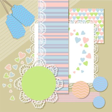 Pattern with hearts, vector illustration  clipart