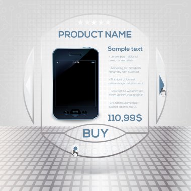 Mobile phone online buying clipart