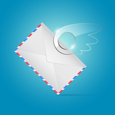 Envelope with glassy wing clipart