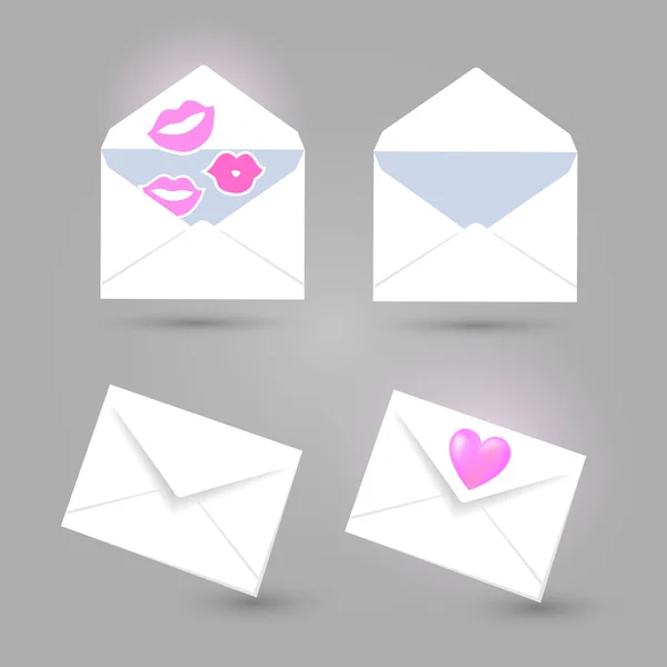 Envelopes Kisses Vector Illustration — Stock Vector