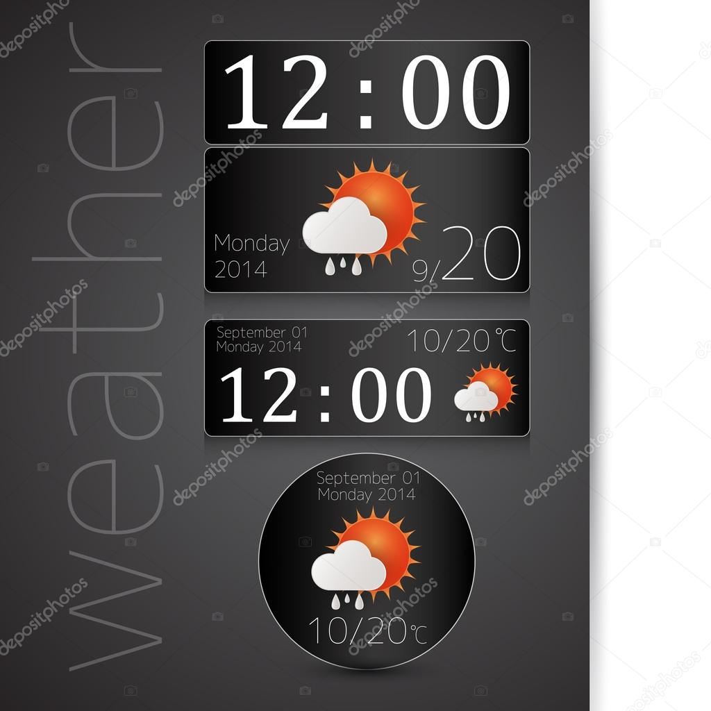 Wheather report icon on monday 2014 september 1 on grey background