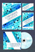 Corporate Identity Kit oder Business Kit mit künstlerischem, abstraktem Design in blauer Farbe für Ihr Unternehmen beinhaltet CD-Cover, Visitenkarten- und Briefkopf-Designs im Format Folge 10.