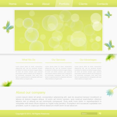 Web sitesinin, vektör çizim şablonu 