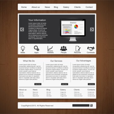 Web sitesinin, vektör çizim şablonu 