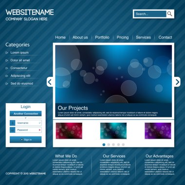 Web sitesinin, vektör çizim şablonu 