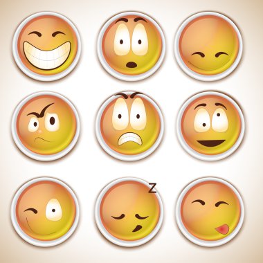 Sarı emoticons karakter kümesi