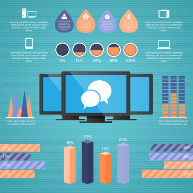 renkli Infographic elemanları ve bilgi grafiği. vektör çizim