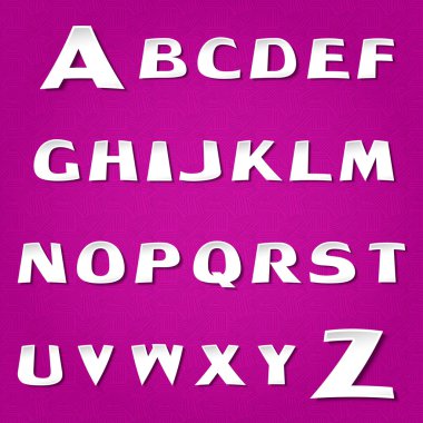 Violet alphabet Vector, vector illustration  clipart