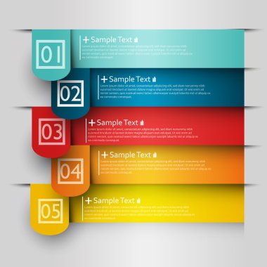 colorful number option banners clipart