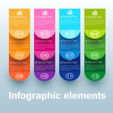 colorful number option banners clipart