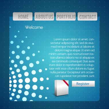 Blue website design template clipart