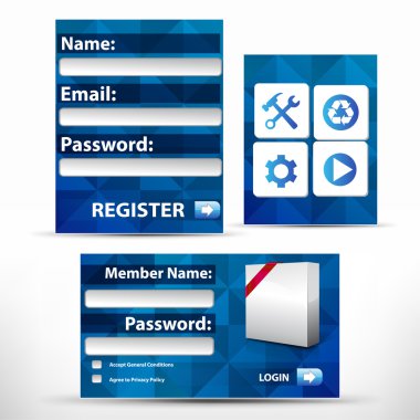 Vector registration form on white background clipart