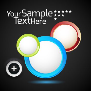 Shiny round icons of different sizes on black background vector Shiny round icons of different sizes on black background vector
